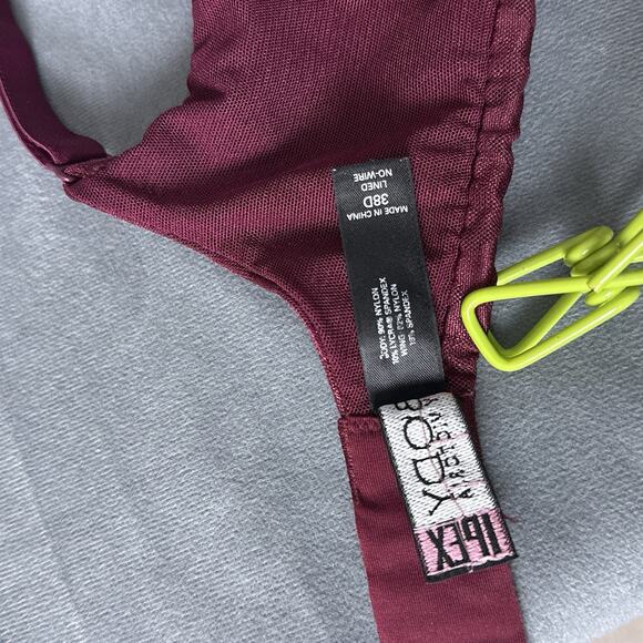Victoria's Secret Body By Victoria Ipex Lined No Wire Bra Size 38D Burgundy Y2K - Picture 8 of 9